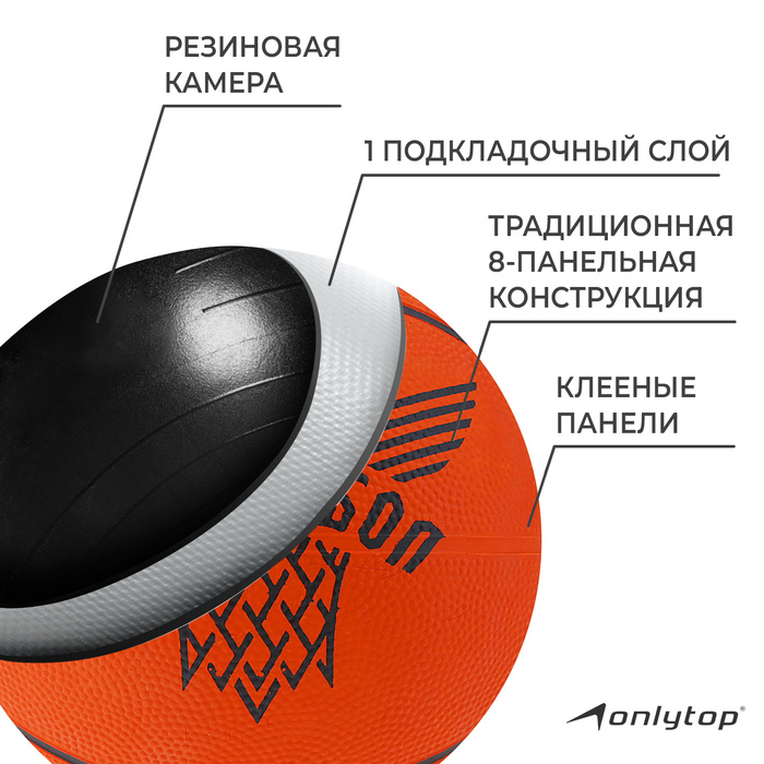 Баскетбольный мяч ONLYTOP «Будущий Чемпион», клееный, р. 3, резина, резиновая камера Баскетбольный мяч ONLYTOP «Будущий Чемпион», клееный, р. 3, резина, резиновая камера