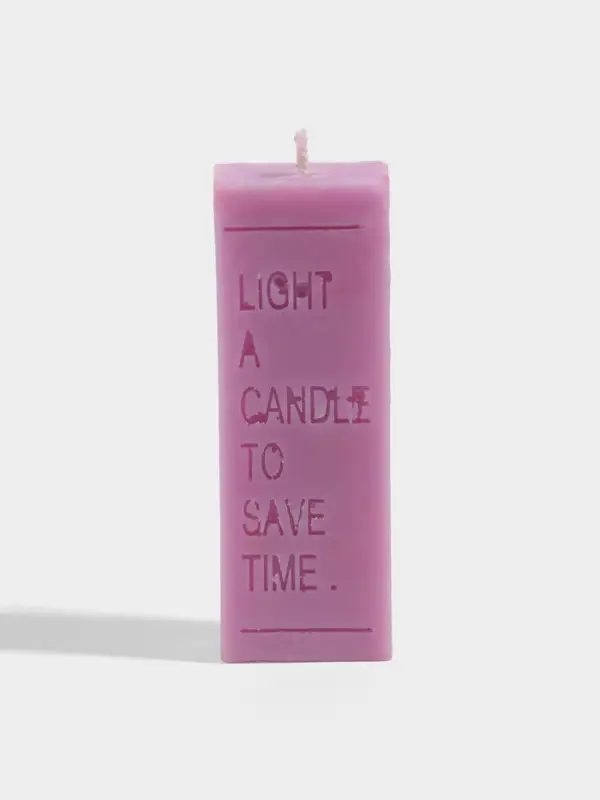 Свеча с надписью Light a candle, 1.5&times;1.5&times;8.5 см, соевый воск, МИКС