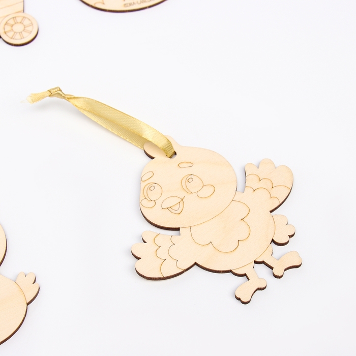 Заготовки для творчества. Роспись по дереву «Пасха: цыплята», 5 шт Заготовки для творчества. Роспись по дереву «Пасха: цыплята», 5 шт