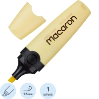 Маркер текстовыделитель Macaron, скошенный наконечник, 1-5 мм, желтый