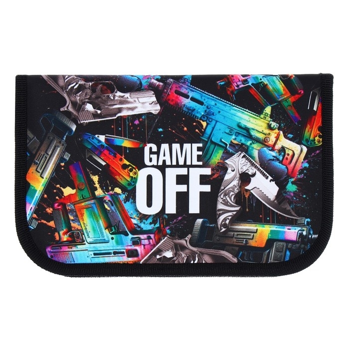 Пенал 1 секция, 130 х 210 х 40 мм, 2 откидные планки, тканевый, Calligrata TOP, Content Пенал 1 секция, 130 х 210 х 40 мм, 2 откидные планки, тканевый, Calligrata TOP, Content "Game"