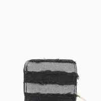 Кошелёк женский на молнии 8.5&times;2&times;11 см, джинсовый, чёрный