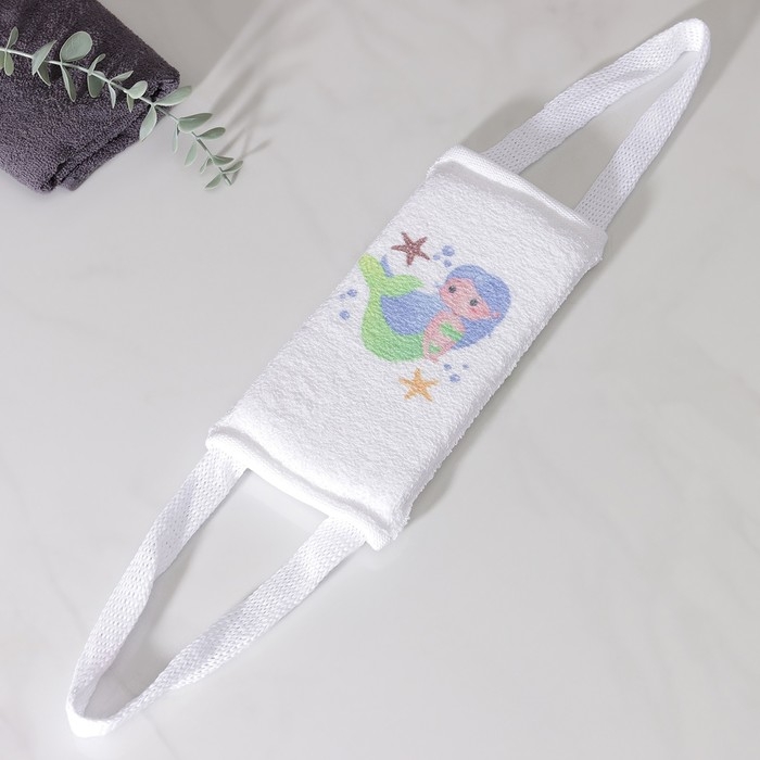 Мочалка-лента для тела хлопковая Доляна «Русалочка», 10,5×25 см Мочалка-лента для тела хлопковая Доляна «Русалочка», 10,5×25 см