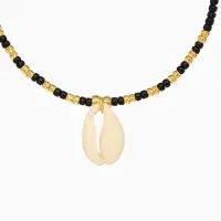 Браслет "Виколия" длина 16 см, цв. чёрный, золотистый