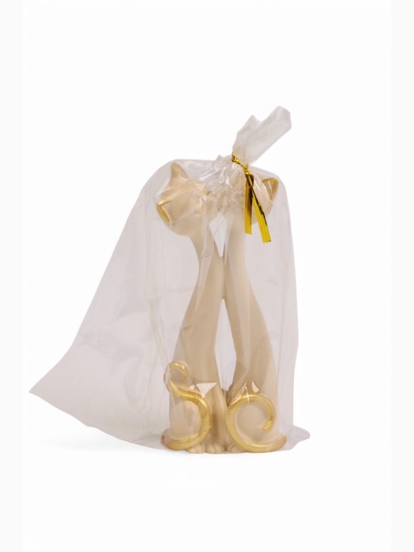 Фигура Фигура "Влюбленные кот и кошечка" 15х4х6см, бежевый с золотом