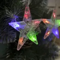 Гирлянда &laquo;Бахрома-арка&raquo; 2.5&times;1.2 м с насадками &laquo;Звёзды&raquo;, IP20, прозрачная нить, 136 LED, свечение мульти, 8 режимов, 220 В