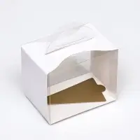 Кондитерская упаковка под пирожное, белая, 12×8×10 см