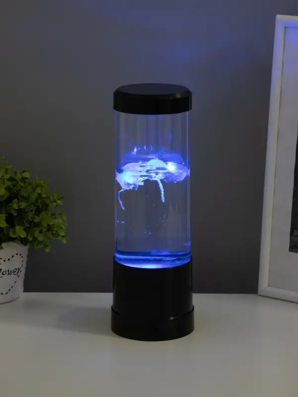 Лава - лампа RISALUX &laquo;Медузы&raquo;, подсветка, RGB, USB, 3-5 Вт, чёрная, 9&times;9&times;25.5 см