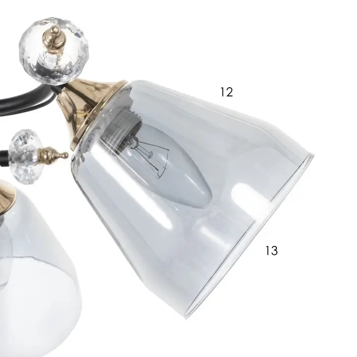 Светильник потолочный BayerLux &laquo;Клео&raquo;, люстра 5хЕ27, 40 Вт, чёрный, 62&times;62&times;24 см