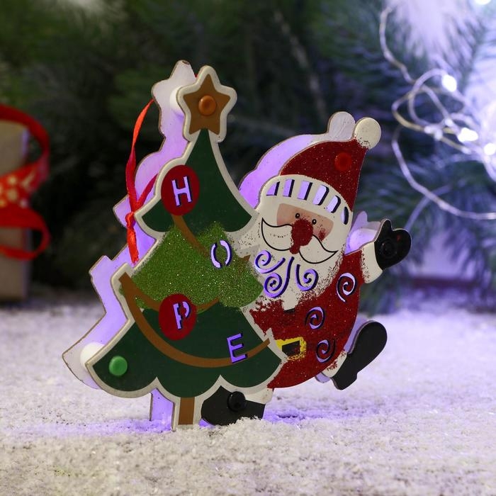 Украшение ёлочное Украшение ёлочное "Дед Мороз с ёлочкой" 14,5х14,5 см