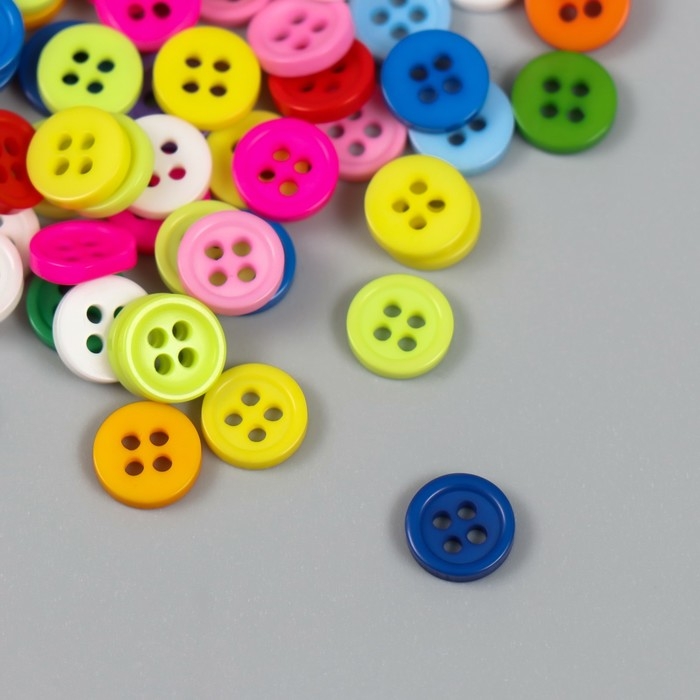 Набор пуговиц пластик Набор пуговиц пластик "Цветная пуговка" МИКС н-р 100 шт 11,2х1,5х7 см