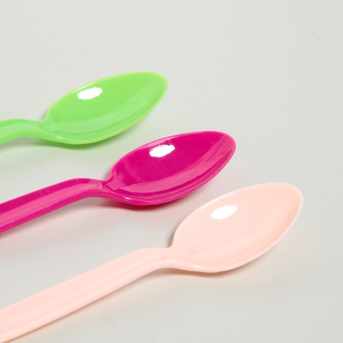 Ложки пластиковые, 6 шт., цвета МИКС Ложки пластиковые, 6 шт., цвета МИКС