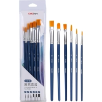 Набор кистей худож.DELI 73885 нейлон,средняя жестк,короткая ручка, 6шт/наб