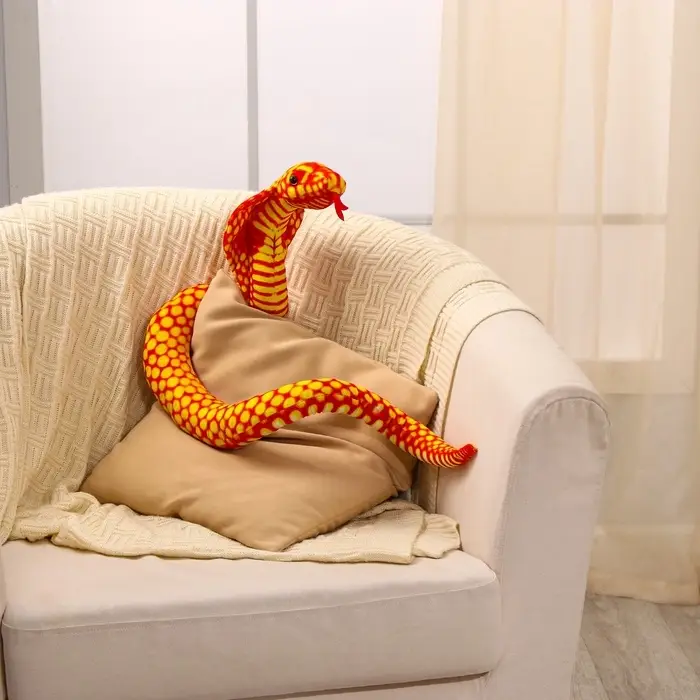 Мягкая игрушка &laquo;Змея. Кобра&raquo;, 80 см, цвет оранжевый