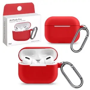 Чехол для AirPods Pro Red с карабином #8