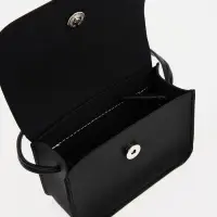 Сумка детская для девочки на магните, длинный ремень, цвет чёрный