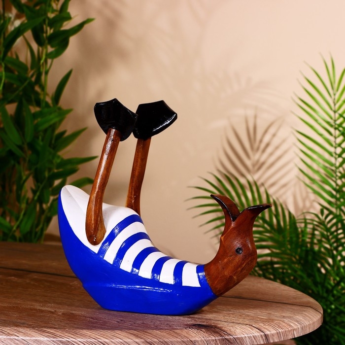 Подставка под бутылку  Подставка под бутылку "Уточка в синем" дерево 25х10х20 см