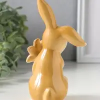 Сувенир керамика "Зайчик с розовой ромашкой" 7,9х7,3х14 см