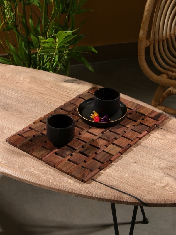 Коврик из тикового дерева, 40х30х0,7 см