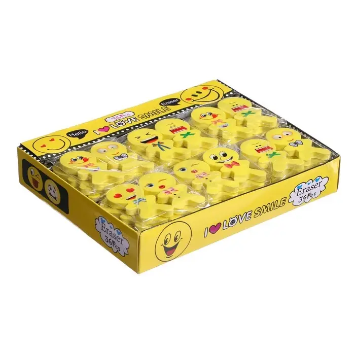 Набор фигурных ластиков Набор фигурных ластиков "Смайл", 2 штуки, в блистере, МИКС