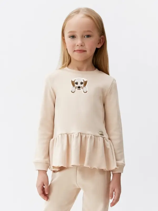 Термоаппликация «Собака с лапками», 4.8×4.3 см, бежевая Термоаппликация «Собака с лапками», 4.8×4.3 см, бежевая