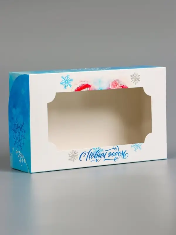 Коробка подарочная складная с окном &laquo;С Новым годом&raquo;, 25&times;15&times;7 см