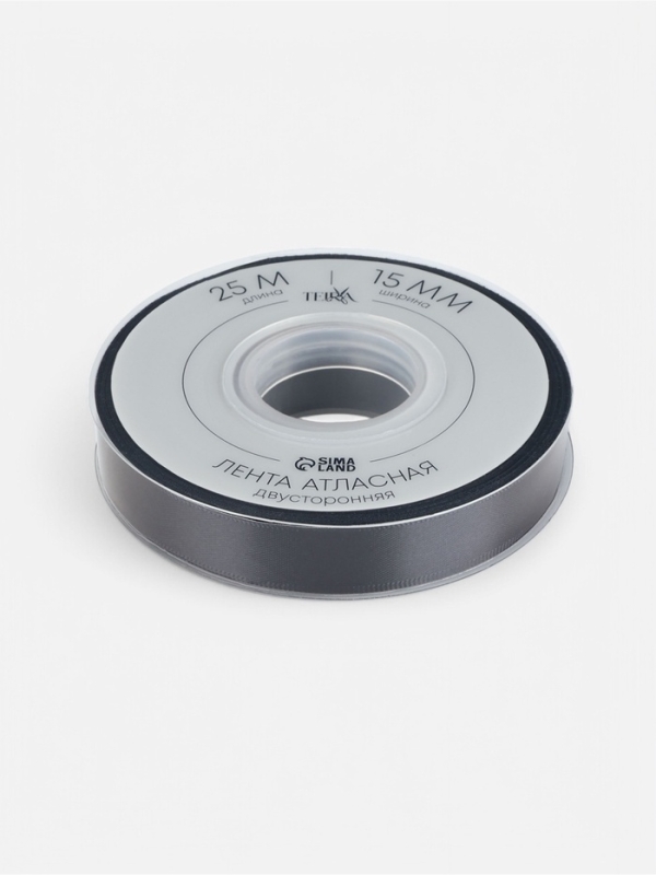 Лента атласная двухсторонняя №0030 15мм*25±1м чёрный TR