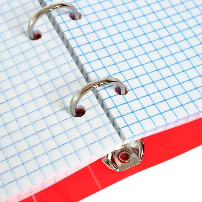 Тетрадь на кольцах Calligrata А5, 120 листов, в клетку, пластиковая обложка, блок офсет, красная