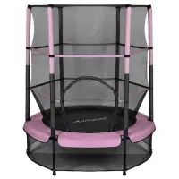 Батут ONLYTOP, d=140 см, высота сетки 125 см, розовый