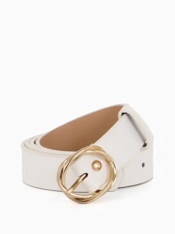 Ремень женский, 110&times;2.9 см, классическая пряжка металл, белый