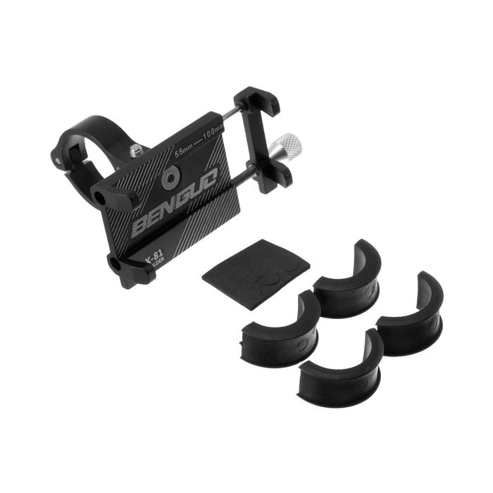 Велосипедный держатель для телефона, алюминиевый, до 185х100 мм, черный