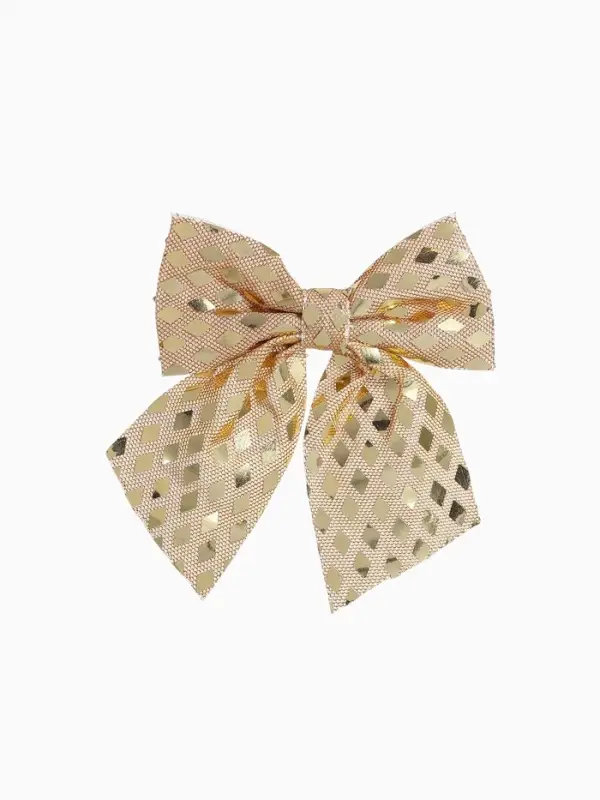 Ёлочные игрушки 2 шт. &laquo;Зимнее волшебство. Бант&raquo; пластик, 12&times;11 см, золото