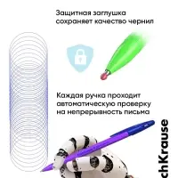 Набор ручек шариковых 4 штуки ErichKrause R=301 Neon Stick & Grip, узел 1.0 мм, чернила синие, резиновый упор, европодвес