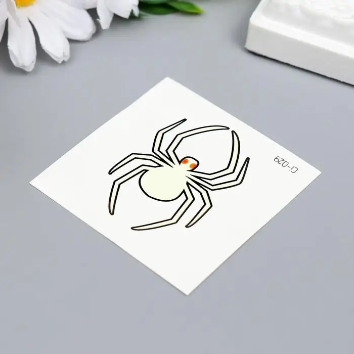 Переводная тату на тело светящаяся «Пауки», 6×6 см, МИКС Переводная тату на тело светящаяся «Пауки», 6×6 см, МИКС