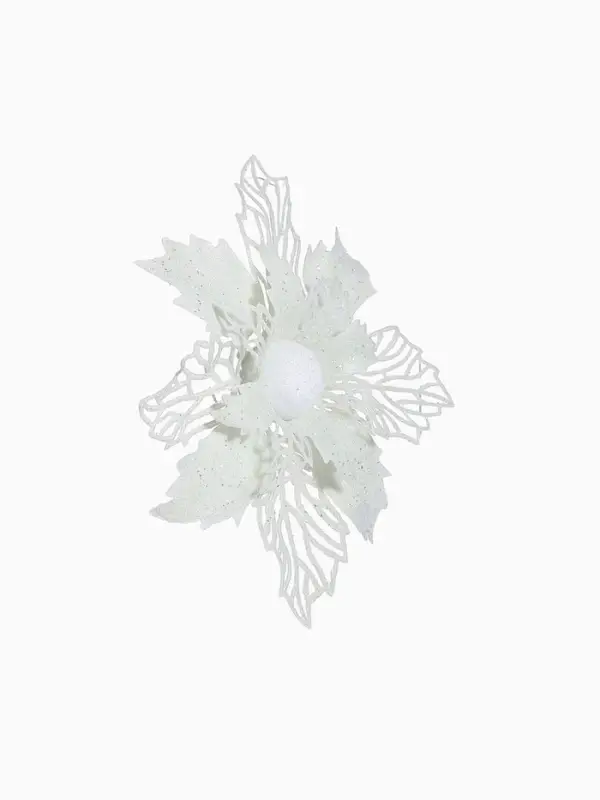 Ёлочные игрушки 2 шт. &laquo;Зимнее волшебство. Снежный цветок&raquo; пластик, 15 см, белый