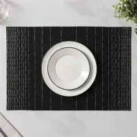 Салфетки сервировочные на стол Доляна &laquo;Инь&raquo;, 4 шт., 30&times;45 см, чёрные