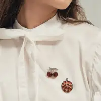 Брошь &laquo;Вишни&raquo;, наливные, бордовая в серебре