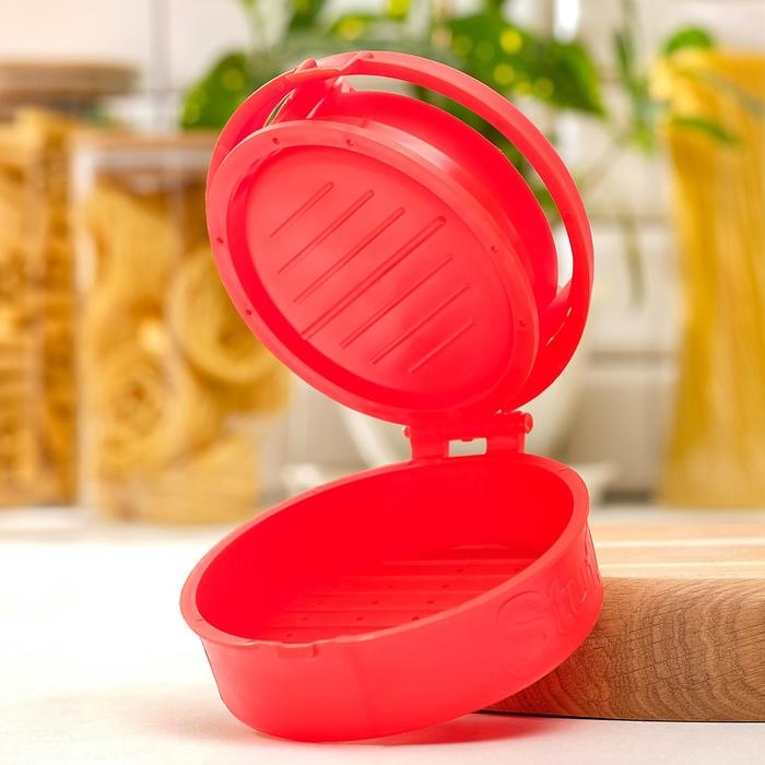 Форма для котлет Доляна Stufz, 13×12×5,5 см, цвет красный Форма для котлет Доляна Stufz, 13×12×5,5 см, цвет красный