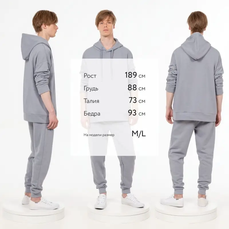 Худи унисекс H2, серое, размер XS/S Худи унисекс H2, серое, размер XS/S