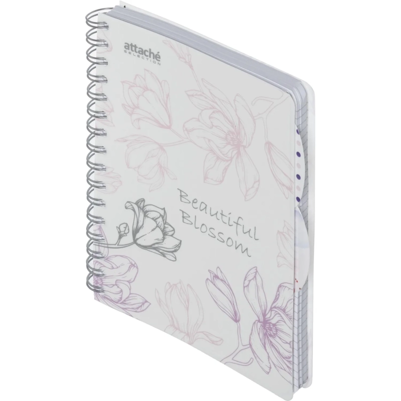 Бизнес-тетрадь А5,140л,кл,спир,плас Attache Selection Flower DreamsBlossom