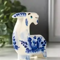 Статуэтка фарфоровая &laquo;Фигурка: Коза Русская&raquo;, авторская роспись, 10 см