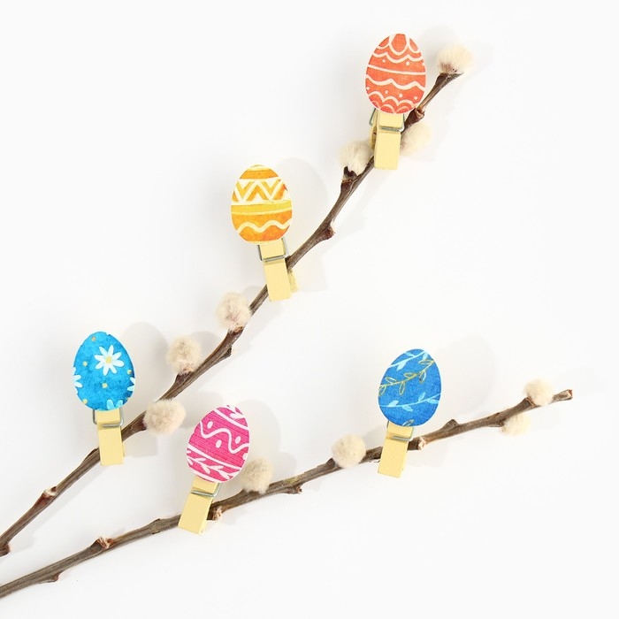 Набор прищепок для украшения вербы «Со Светлой Пасхой!», 10 х 12 см. Набор прищепок для украшения вербы «Со Светлой Пасхой!», 10 х 12 см.