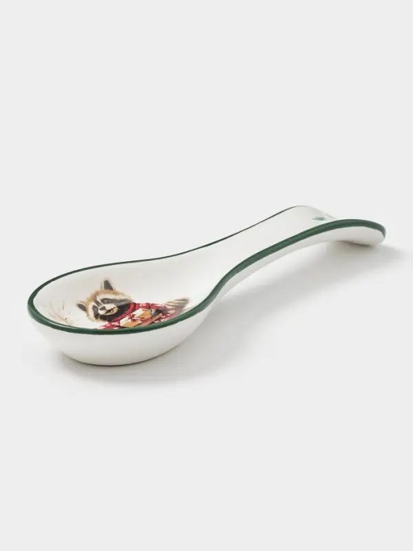 Подставка под ложку Доляна «Новогодние животные», 22.3×7.1×2.7 см, доломит, белая Подставка под ложку Доляна «Новогодние животные», 22.3×7.1×2.7 см, доломит, белая