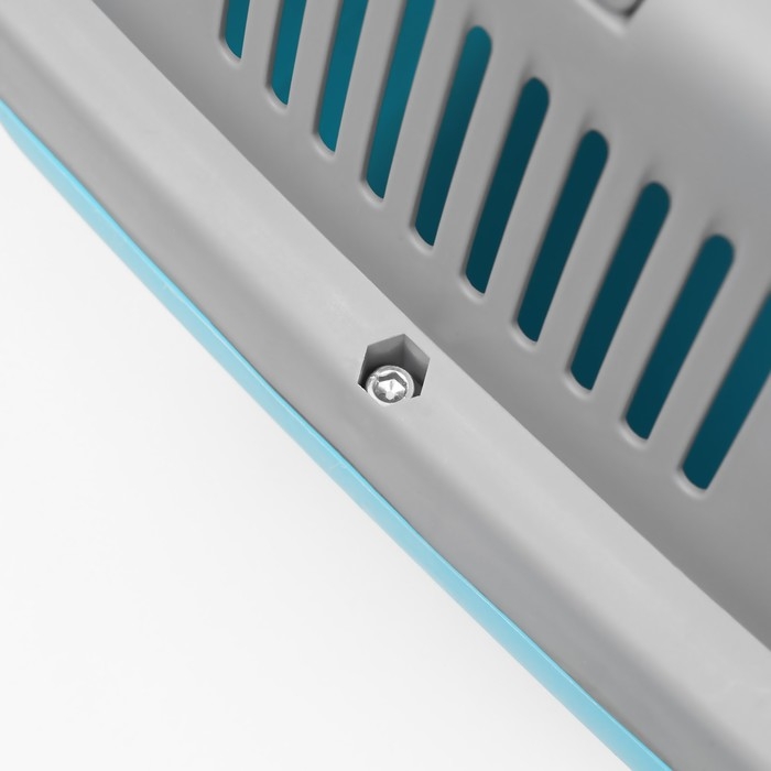 Переноска пластиковая  Переноска пластиковая "Неон" 48х32х29,5 см, вес животного до 12 кг, серо-голубая