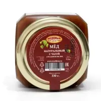 Мед натуральный с чагой, 300 г, стекло Мед натуральный с чагой, 300 г, стекло