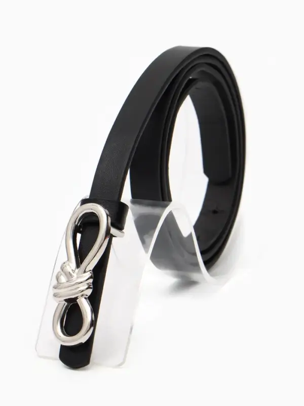 Ремень женский &laquo;Бант&raquo;, серебристая пряжка, 1.5&times;110 см, гвоздик, чёрный