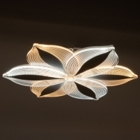 Люстра с ПДУ 74664/6 LED 75Вт 3000-6000К диммер бело-прозрачный 50х50х6 см BayerLux