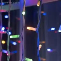 Гирлянда &laquo;Занавес&raquo; 2&times;3 м, IP65, УМС, белая нить каучук, 600 LED, свечение мульти, 220 В