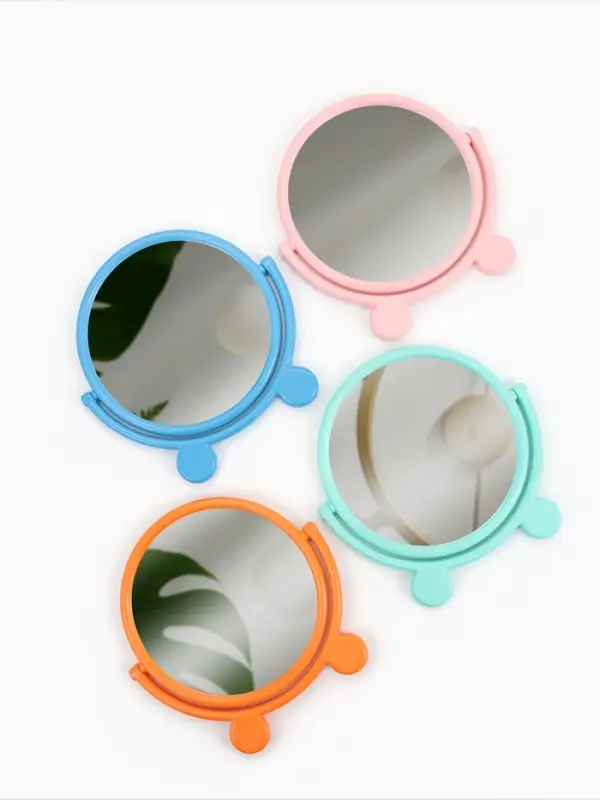 Зеркало настольное, с рамкой для фото, d=18.5 см, (d=13.5 см), МИКС