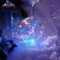 Гирлянда «Нить» 3 м, роса. IP20, серебристая нить. 30 LED, от батареек AG13×3, 3 режима, свечение мульти